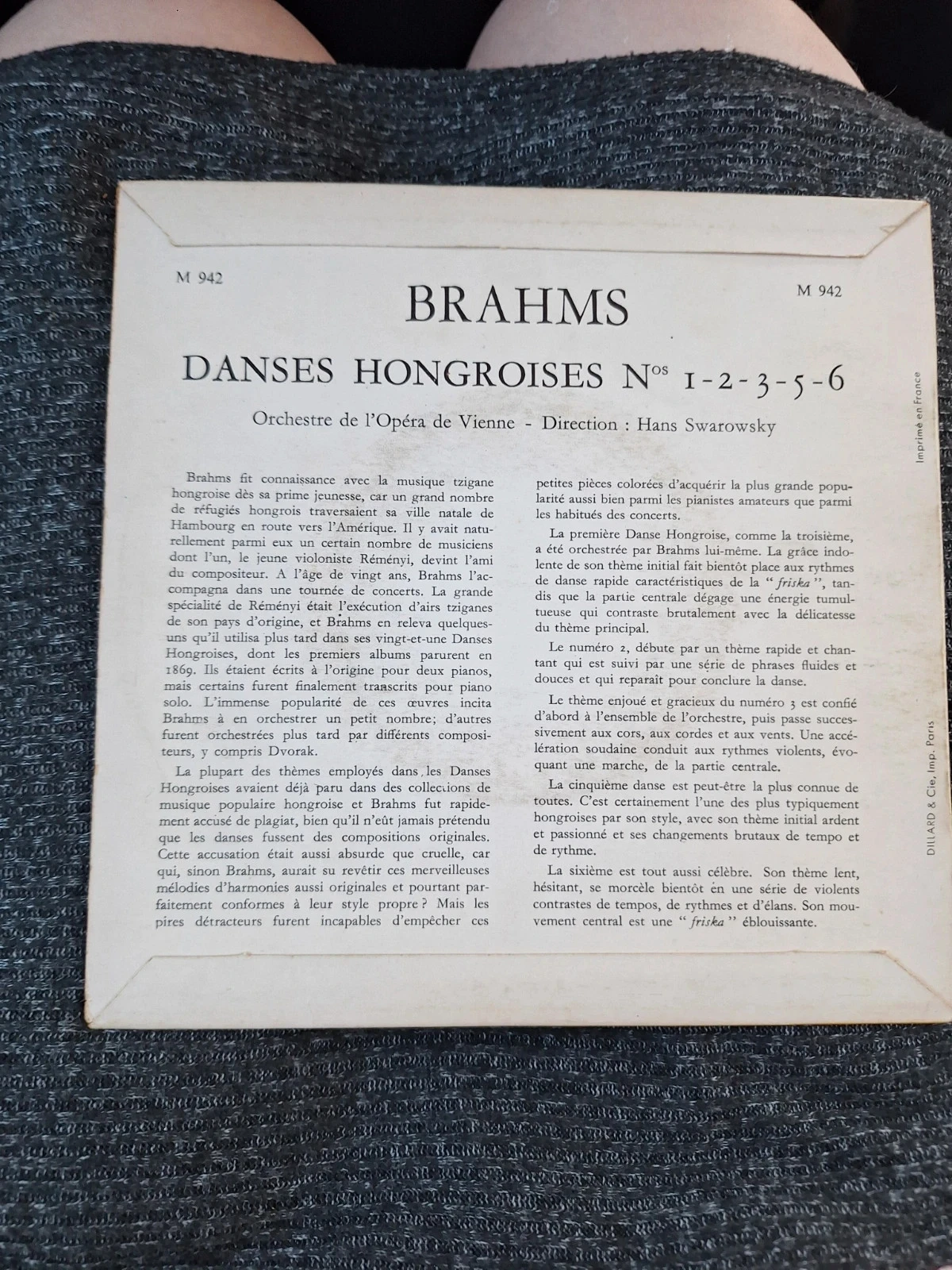 Vinilo Brahms Danzas Húngaras Guilde Du Disque – photo 2